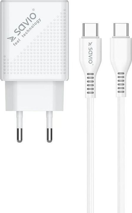 Actual product image Elmak SAVIO LA-05 USB fast charging power supply 3.0 18W + 1m cable USB type C charger (1 m, USB 3.0)