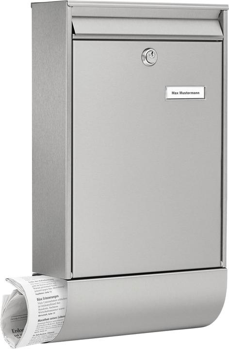 Burg Wächter Briefkasten-Set Edelstahl BxHxT 285/500/105 mm Berlin 37770 NI mit Klappe Zeitungsbox Ö