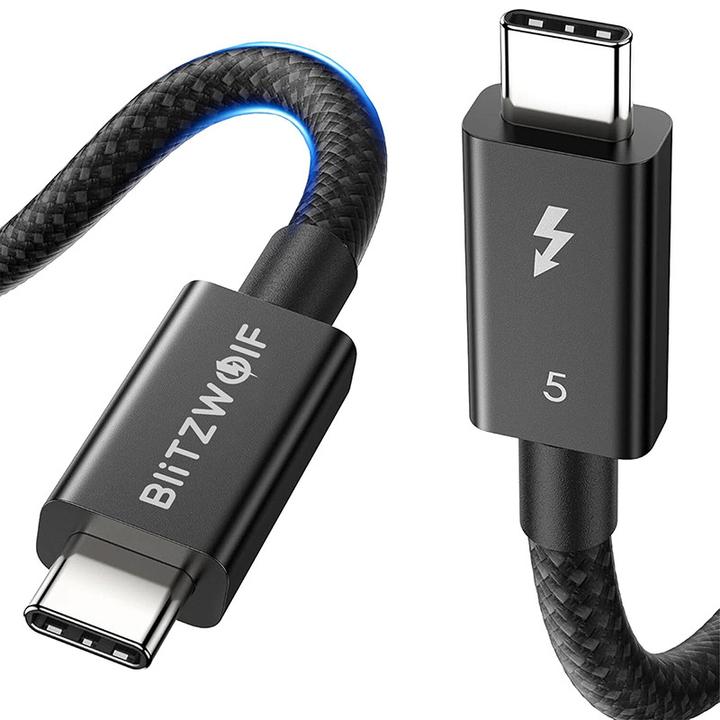 Produktbild BlitzWolf BW-HDC8 240W USB-C to USB-C cable, 0,.5m (black) (0.50 m, 240 W)