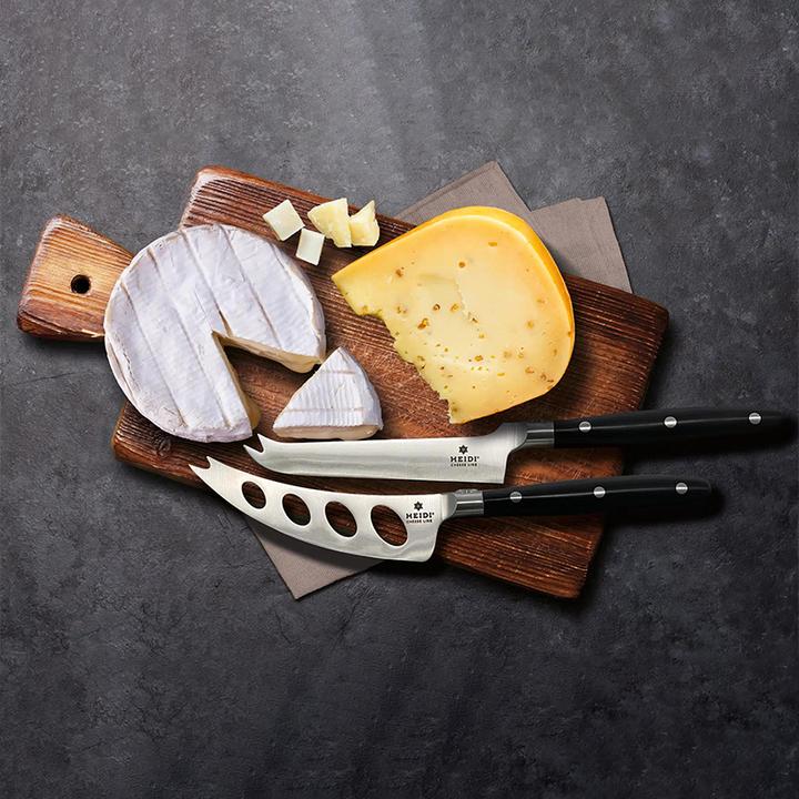 Actual product image Heidi Cheese Line Set of 2 cheese knives with Edelweiss bolster - Contents: 1 x soft cheese knife + 1 x universal chee (11.60 cm)