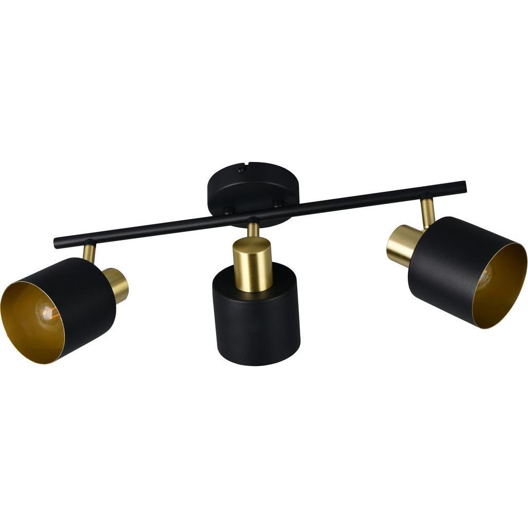 Trio, Applique + Plafoniera, 868800380 Eva E14 Strahler 3-fach Schwarz-Gold (E14)