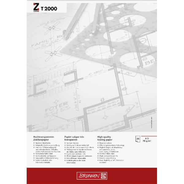 Brunnen, Heft + Block, Transparentpapier 70 g/qm, 25 Blatt (A3)