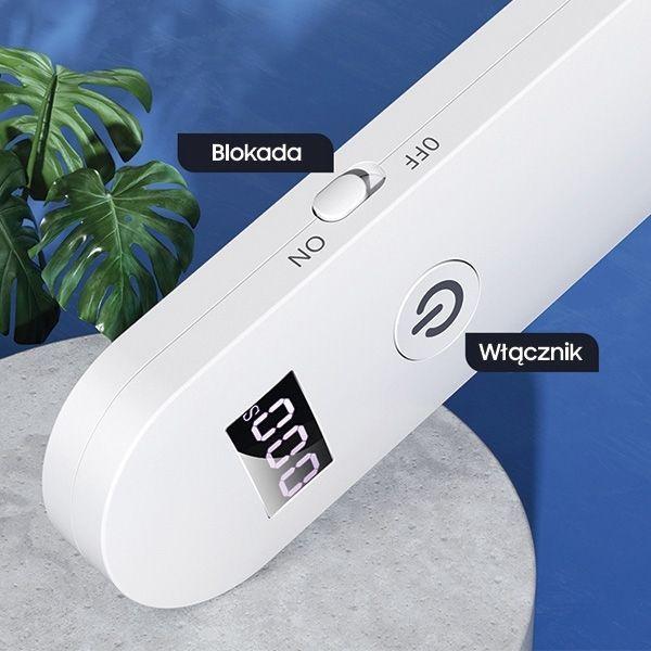 Actual product image Usams Lampa dezynfekująca mini UV-C ręczna sterylizator biały/white ZB159XDD01 (US-ZB159)