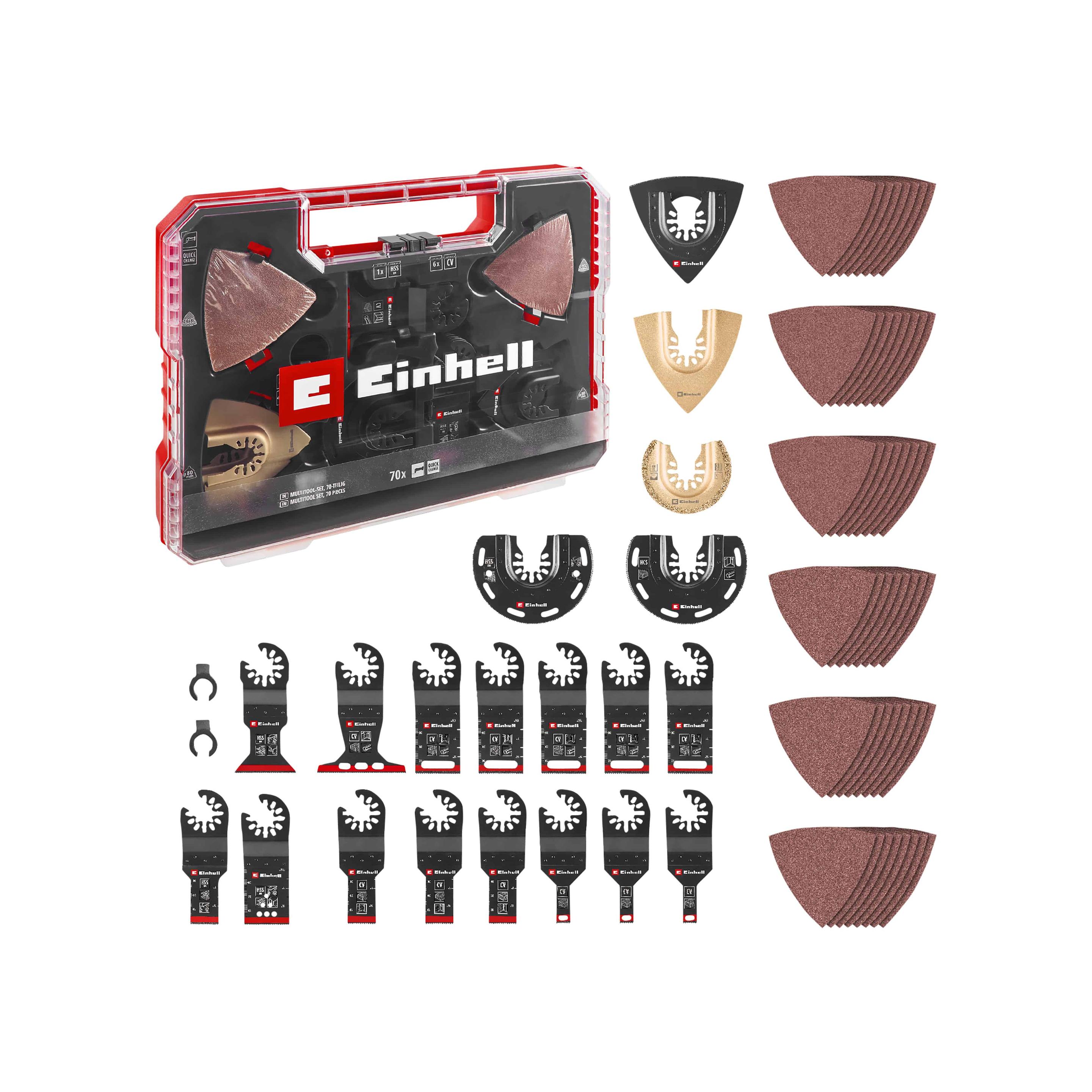 Einhell, Sägeblatt, Multitool-Set, 708170, XXL-Case, 70-teilig