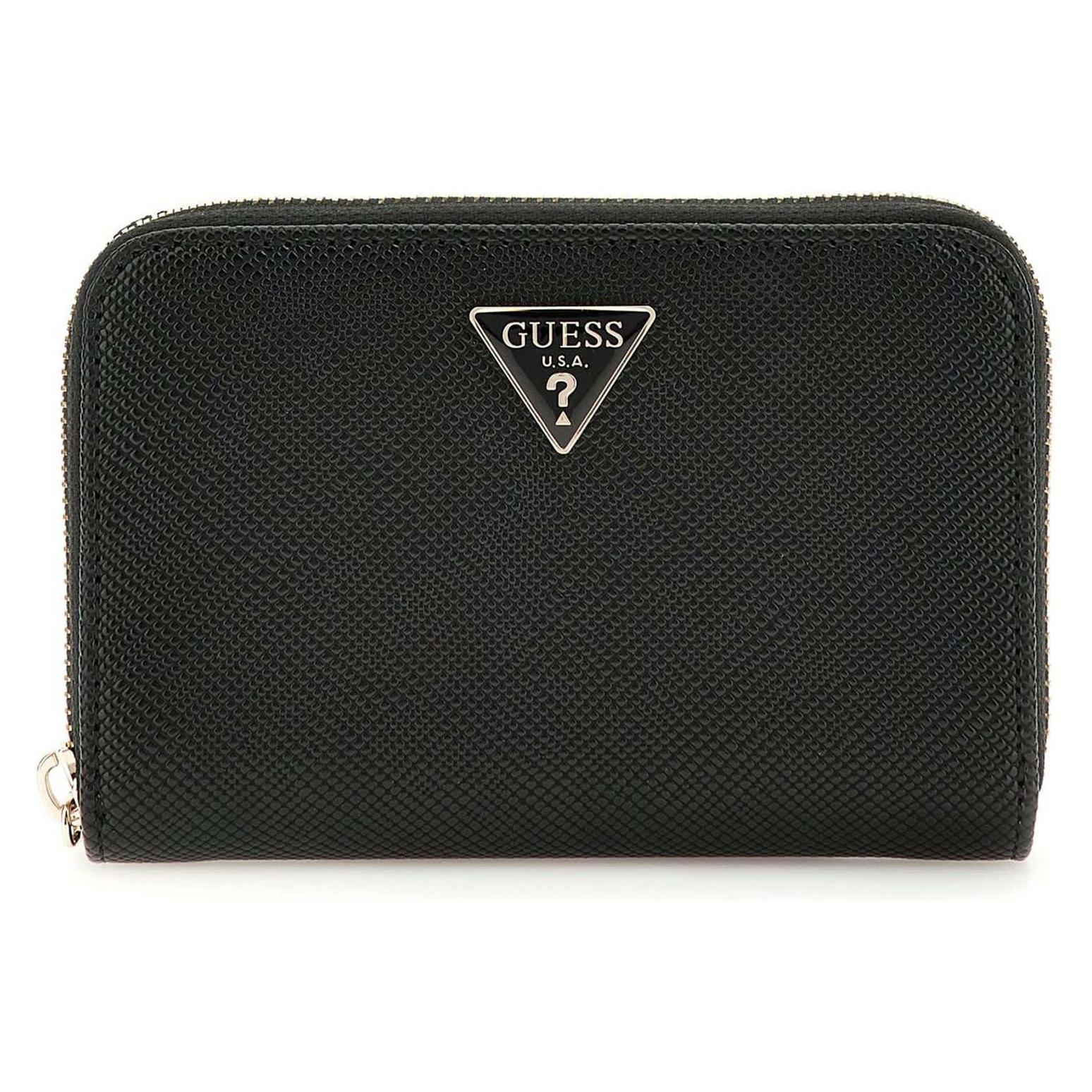Guess, Damen, Portemonnaie, Rosalba Slg Medium Zip Around Wallet, Schwarz