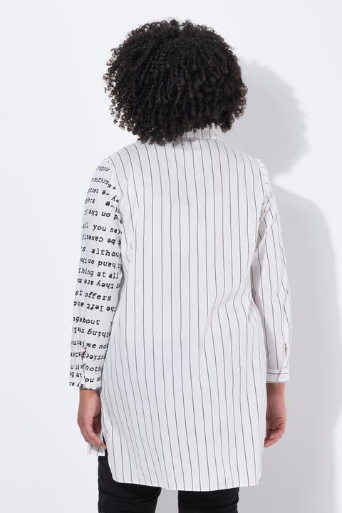 Produktbild Angel of Style Long-Hemdbluse, oversized, Schriftmuster/Streifen (44)