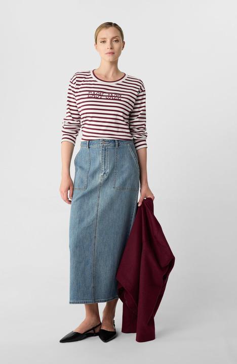 Produktbild Comma Rock Langer Denimrock mit Gehschlitz (48)