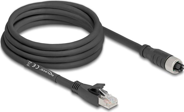 Image du produit Delock Câble M12 X-codé 8 broches femelle vers RJ45 mâle Cat. (S/FTP, CAT5e, 3 m)