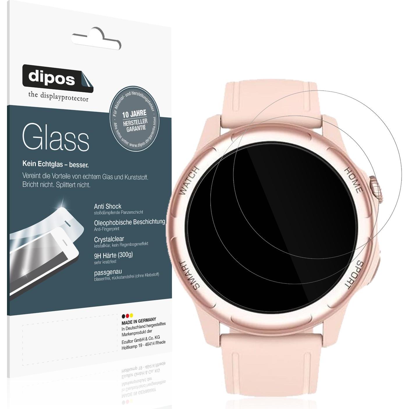 Dipos Anti-Shock Displayschutz 9H, Smartwatch Schutzfolie, Transparent