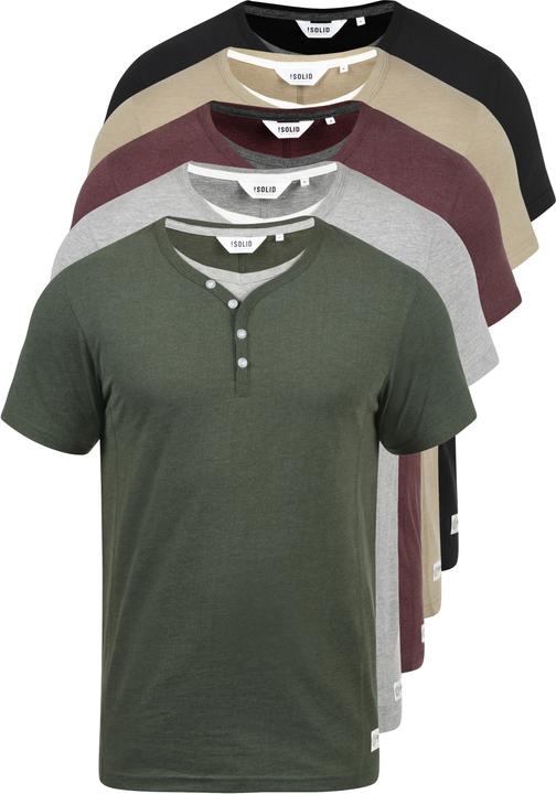 Immagine prodotto Solid Dorian T-Shirt A Maniche Corte Maglietta Da Uomo Con Collo Grandad (S)