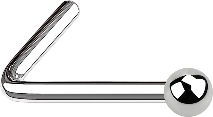 Star Piercing Nasenstecker gewinkelt silber mit Kugel (Chirurgenstahl 316L, ohne Messing)