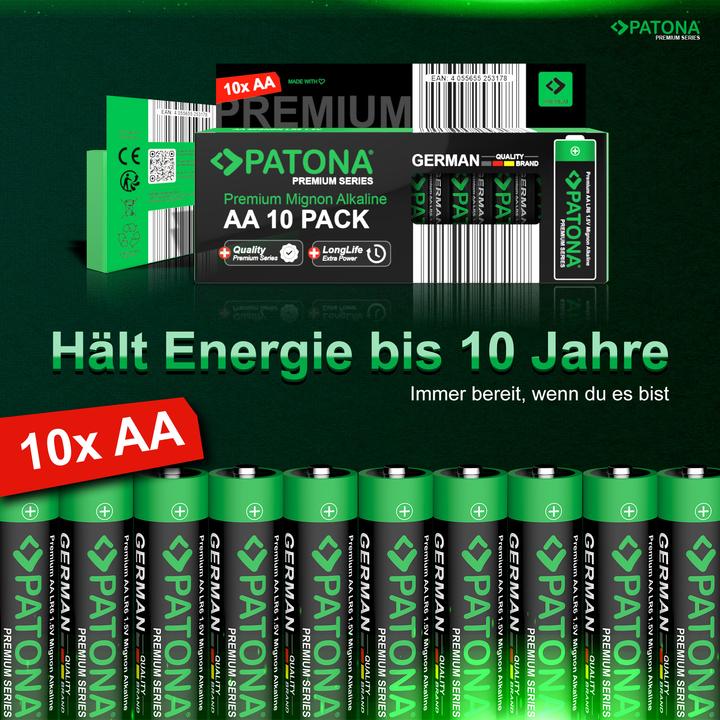 Image du produit Patona Batteries Replacement Alkaline AA Mignon 10Pack (10 pcs, AA, 3000 mAh)