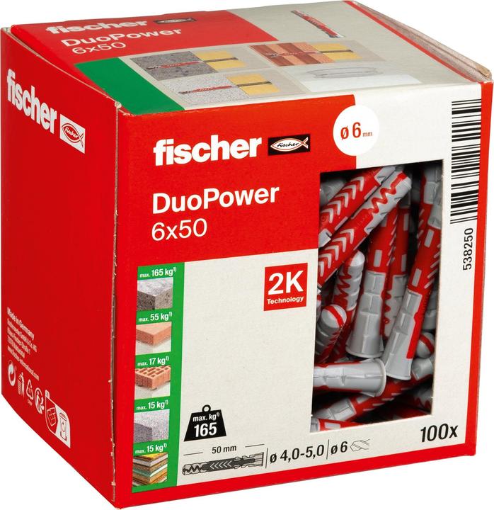 Actual product image Fischer DuoPower 6x50 (100 pcs.)