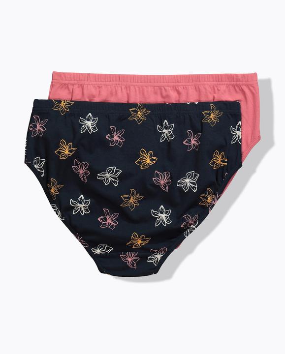 Produktbild Ulla Popken Slips, 2er-Pack, Blüten/uni (46, 48)