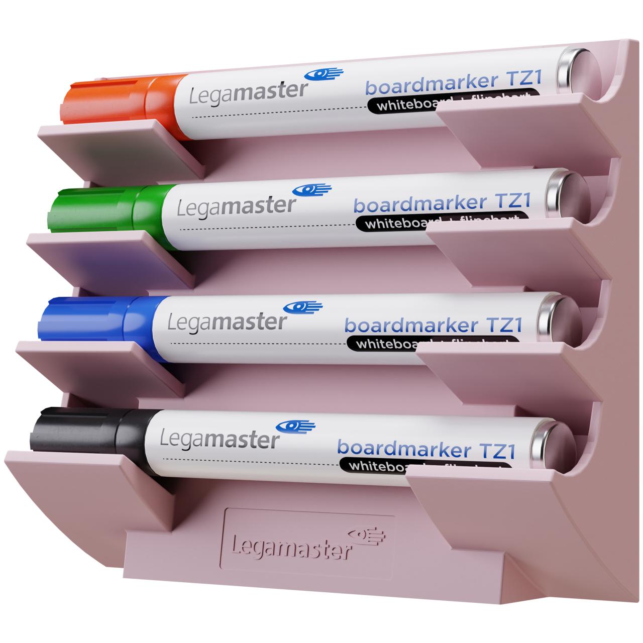 Thumbnail - Legamaster, Zubehör Präsentieren, Markerhalter für 4 Marker waagerecht magnethaftend pastellrosa