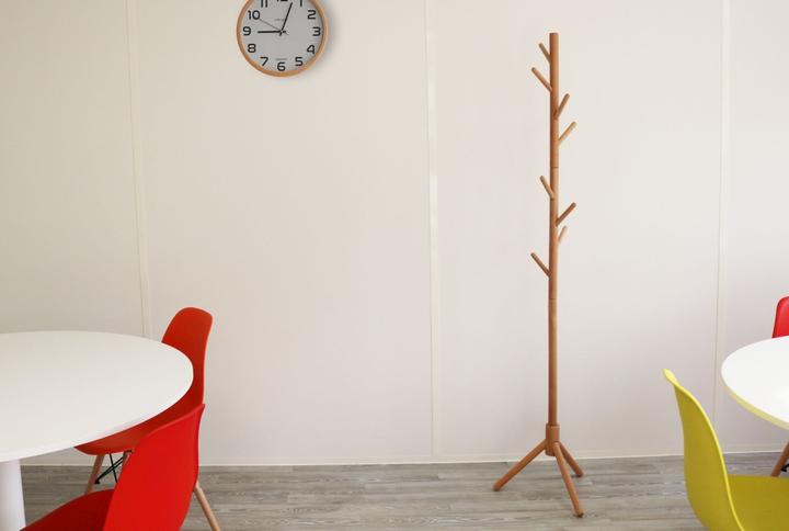 Actual product image Unilux Coat rack MIKADO, 8 hooks, beech wood space-saving design, rounded coat hooks, st...