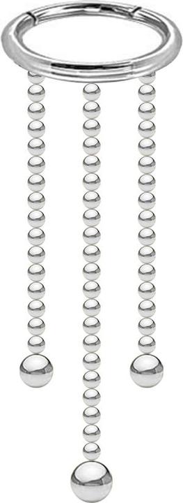 Image du produit Star Piercing Micro anneau segment pliable argent pendentif trois chaînes à bille (Acier chirurgical 316L, sans laiton)