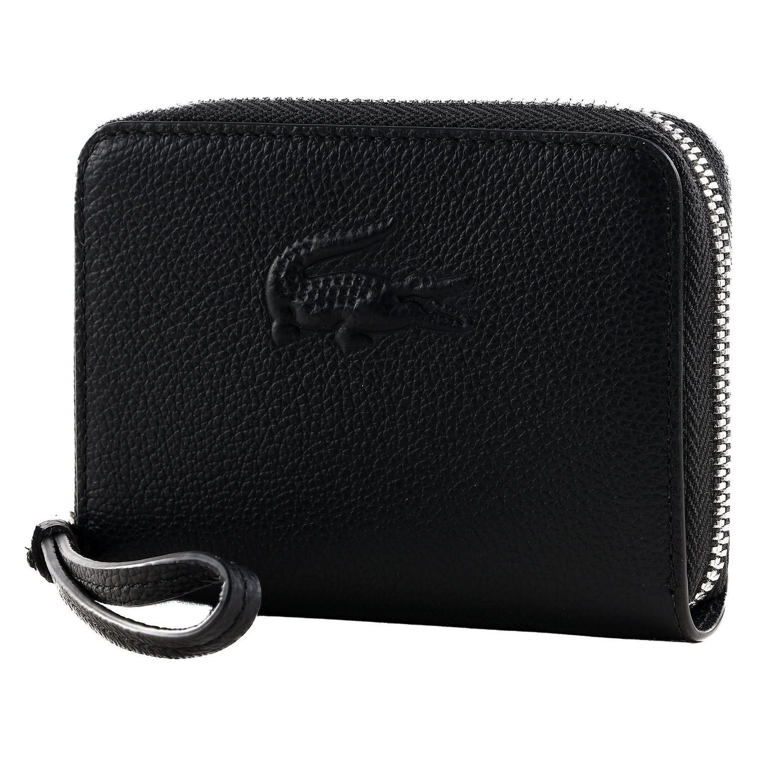 Lacoste, Damen, Portemonnaie, City Court Zip Coin Wallet, Schwarz