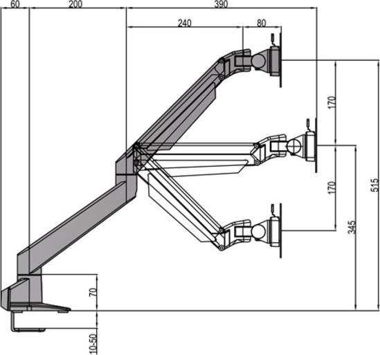 Produktbild Multibrackets Gasliftarm Single (Tisch, 32")