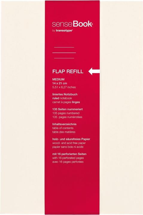 Produktbild Transotype senseBook FLAP REFILL (A5, Liniert, Kein Einband)