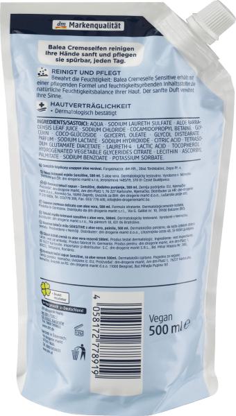 Image du produit dm Balea Cremeseife Sensitive (Savon liquide, 500 ml)