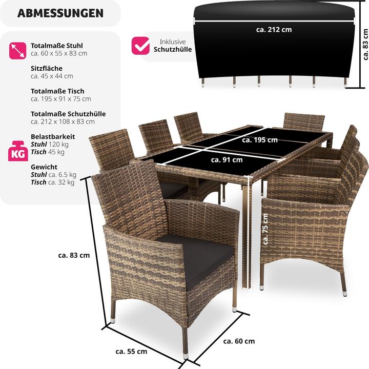 Produktbild tectake Rattan Sitzgruppe Valencia