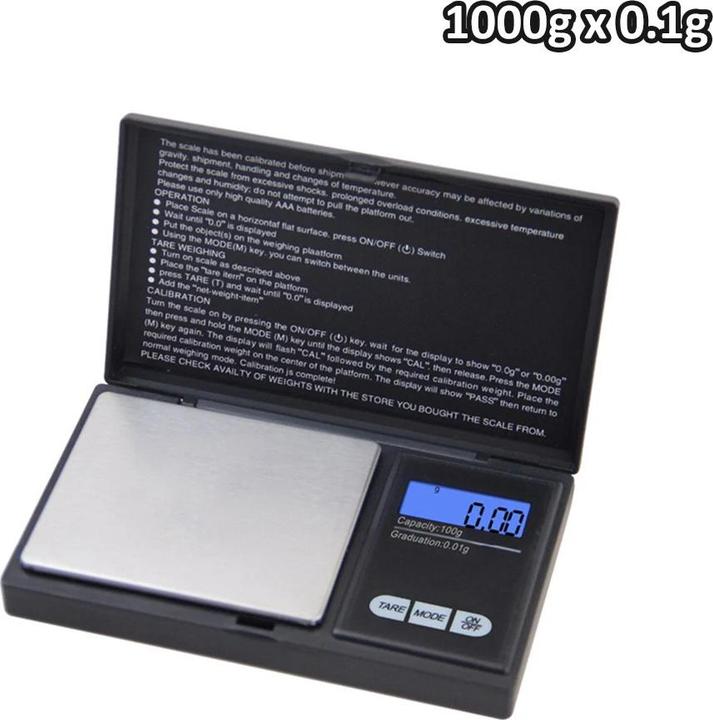 Nikko Digitale Mini Taschenwaage Feinwaage 1000g, 0.1g