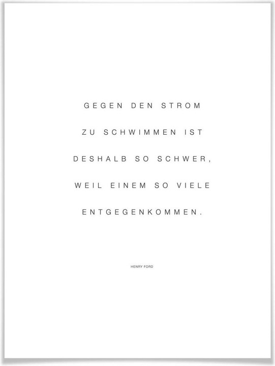 Produktbild Trenddeko Gegen den Strom schwimmen (60 x 80 cm)