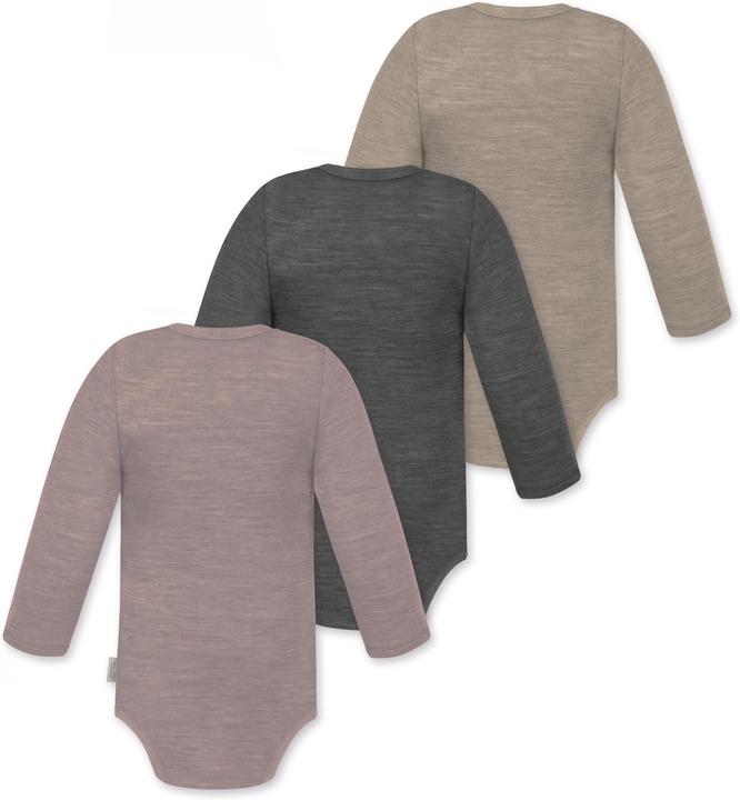 Produktbild Normani 3er Pack Baby Merino Langarmbody „Tuai" - 9403 (62)