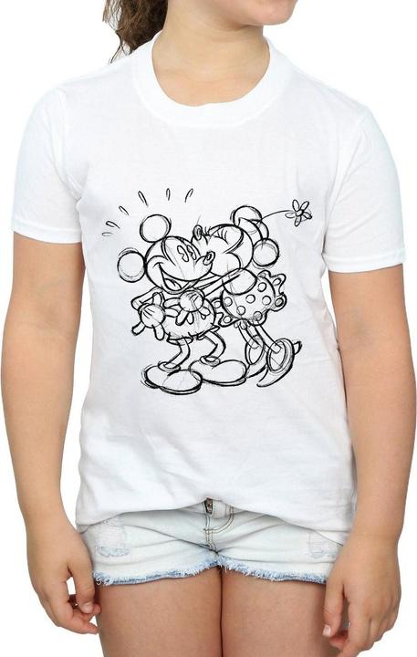 Produktbild Disney Mickey And Minnie Mouse Kiss Sketch TShirt Mädchen (152, 158)