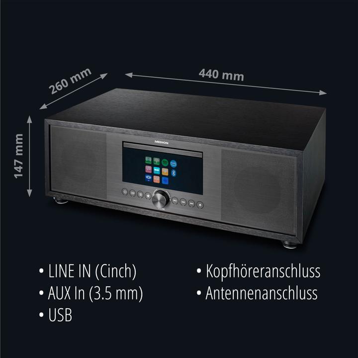 Produktbild Medion LIFE P66400 (AM, DAB+, FM, Internetradio, Bluetooth, WLAN)