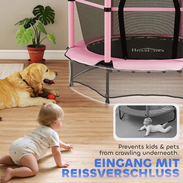 Image du produit Homcom Kindertrampolin Stahl, Kunststoff Rosa (108 cm)