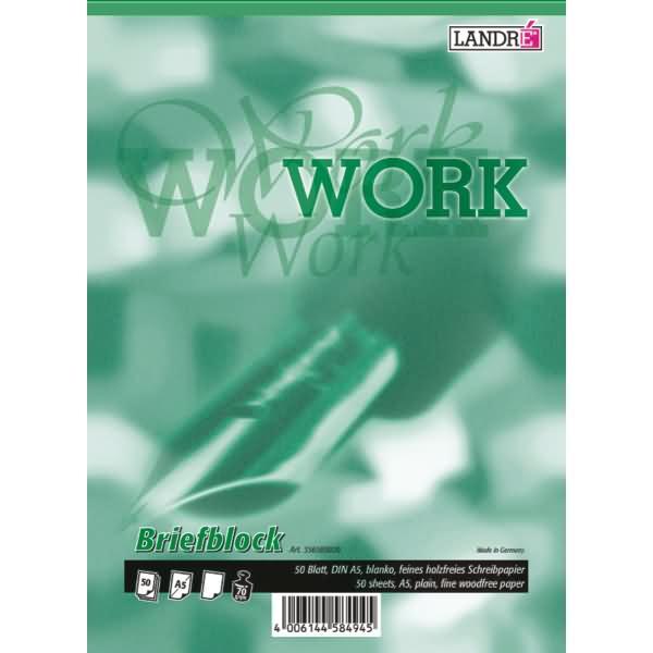 Image du produit Landré Office A5 bloc de papier à lettres collé en tête (A5, Blanc, Couverture rigide)