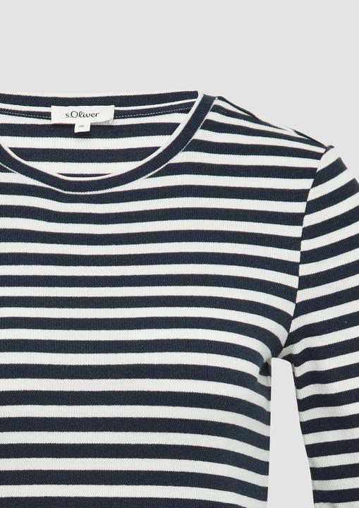 Immagine prodotto S.Oliver T-Shirt Geripptes T-Shirt mit Ziersaum (38)