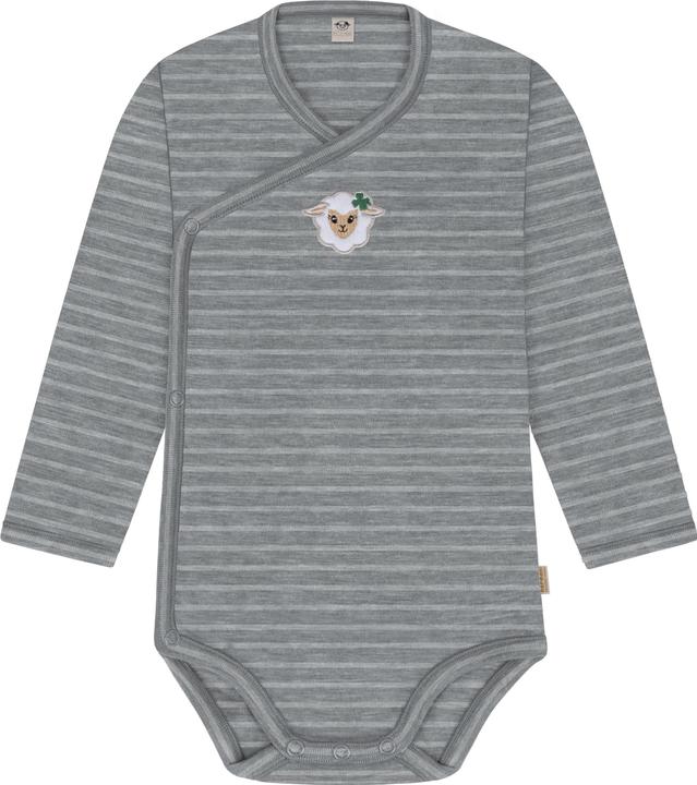 Actual product image Normani Merino baby bodysuit long-sleeved wrap-around body made from merino wool - 9341 (74)