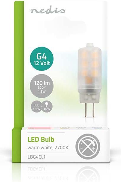 Actual product image Nedis LED lamp G4 | 1.5 W | 120 lm | 2700 K | Warm white | Number of lamps in the package: 1 pce. (G4, 120 lm, 1 x)