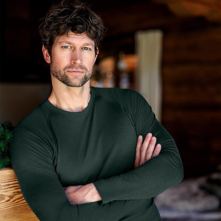 Image du produit Dagsmejan Haut de pyjama "Stay Warm" vert foncé (XL)