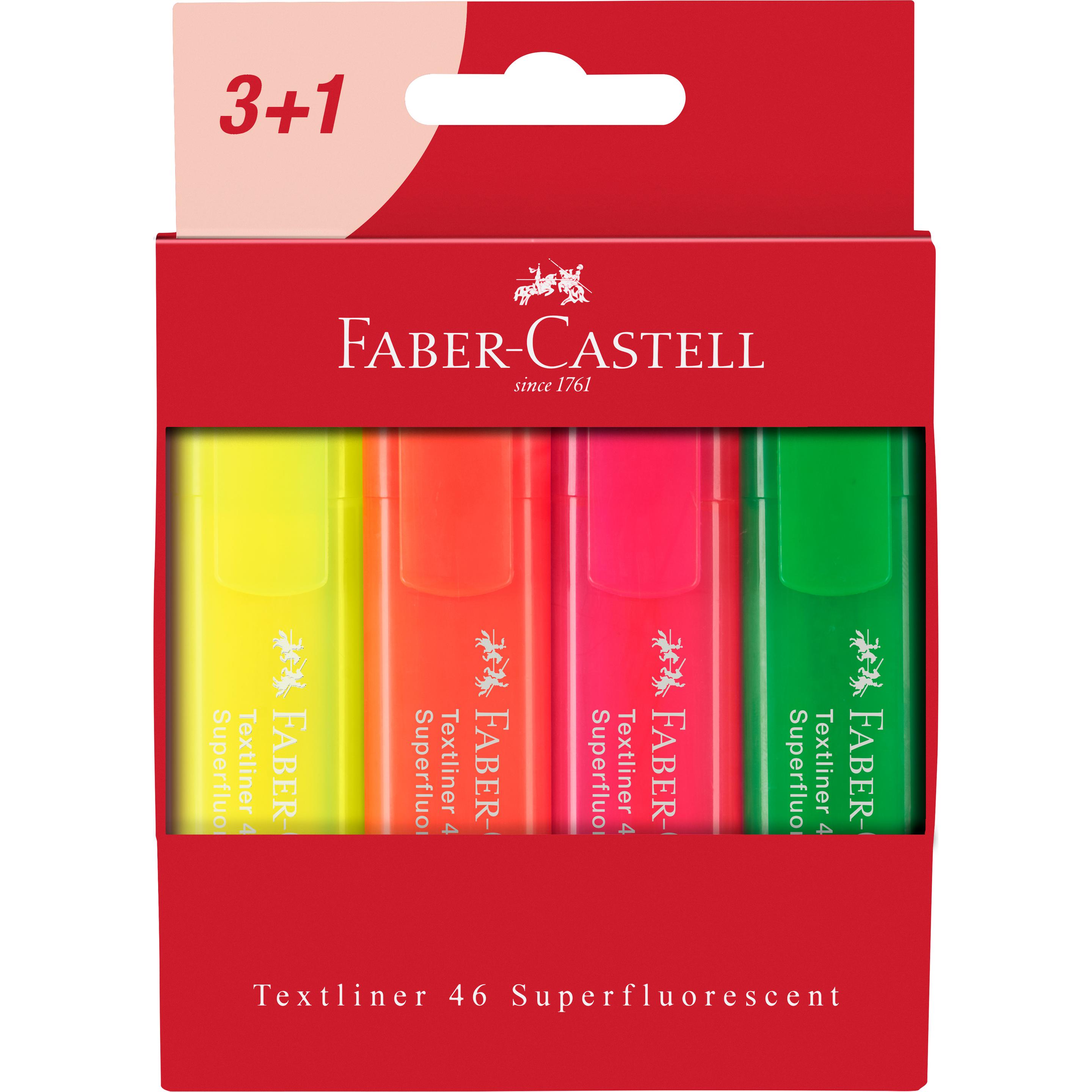 Thumbnail - Faber-Castell, Marker, Textmarker TL 46 Superfluor (Orange, Pink, Grün, 5 mm, 4 x)