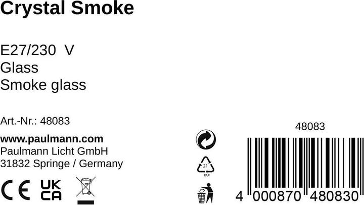 Nährwerte und Zutaten Pauleen Crystal Smoke (E27)