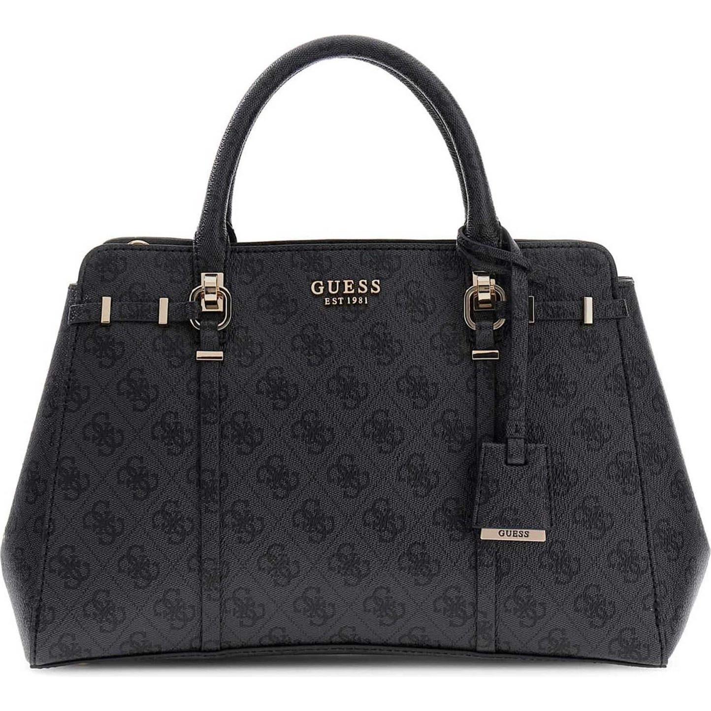 Guess, Donne, Borsetta, Leona Logo Multi Compartment Satchel, Grigio