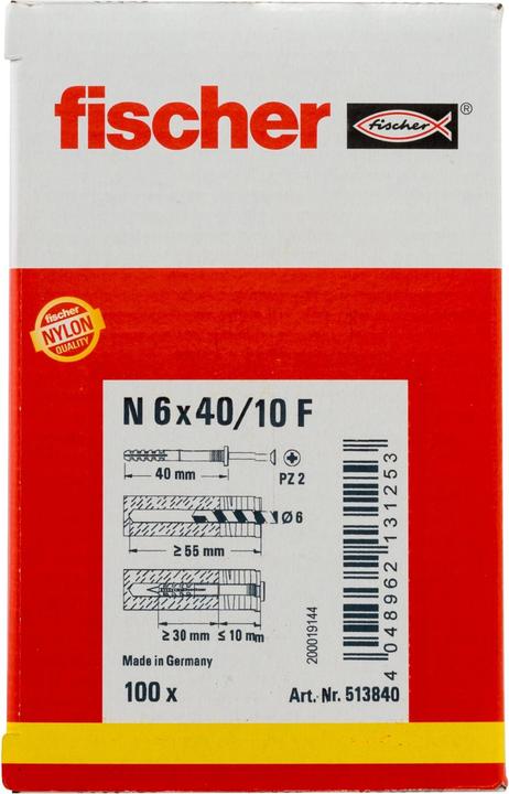 Image du produit Fischer Tampon à clouer N 6x40/10 F