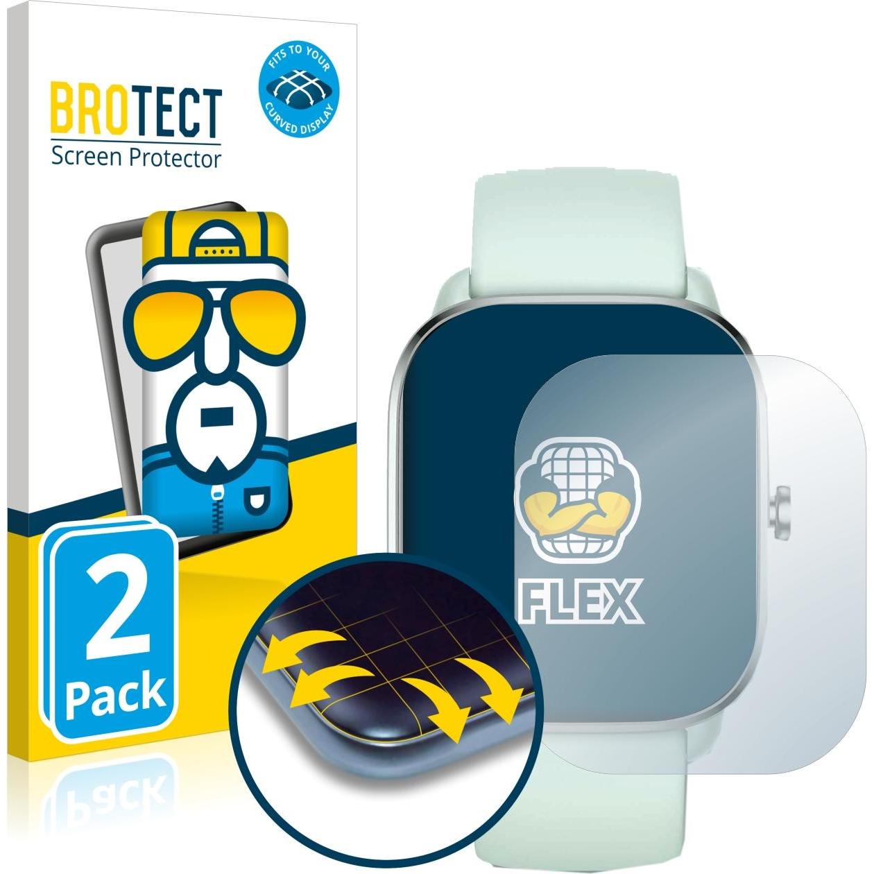 BROTECT Full-Cover Displayschutz, Smartwatch Schutzfolie, Transparent