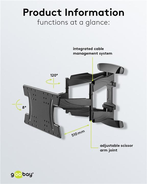 Image du produit Goobay OLED Fullmotion (Mur, 37", 30 kg)