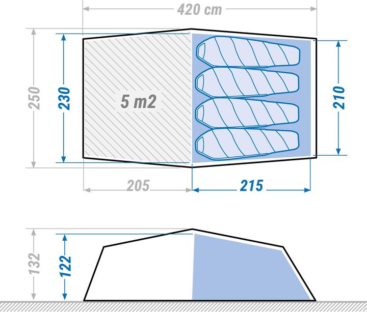 Actual product image Forclaz Trekkingzelt MT900 UL 4P (Inflatable tent, 3.60 kg, 4 persons)