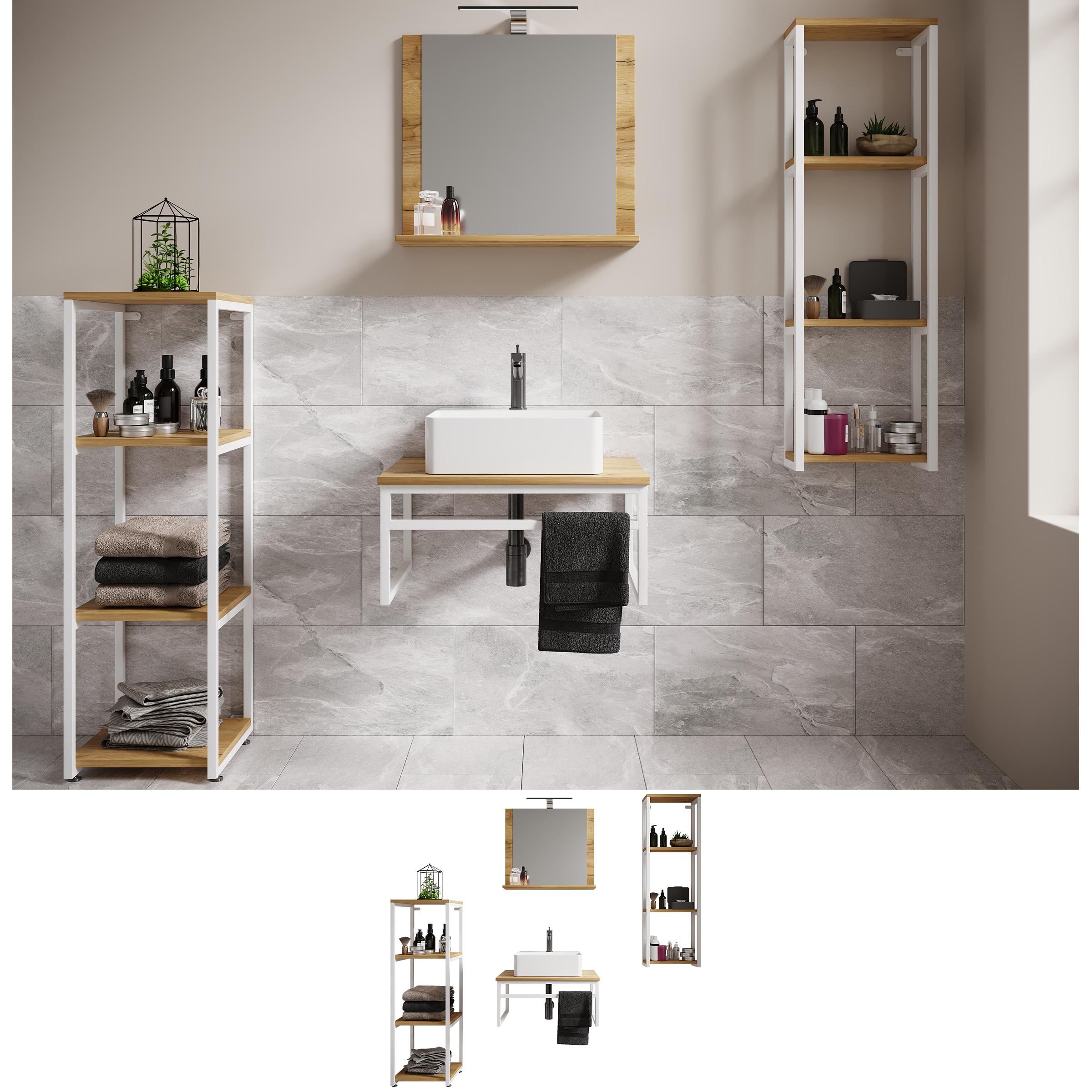 VCM, Badmöbelset, 5-tlg. Waschplatz Waschbecken Bitila 60 V2