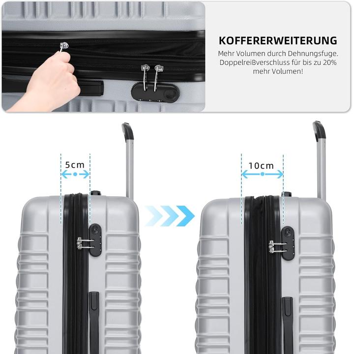 Immagine prodotto Beibye 2088 Zwillingsrollen Hartschalenkoffer, erweiterbar (75 l)