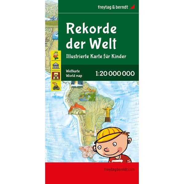 Weltkarte für Kinder, 1:20.000.000, Poster metallbestäbt, freytag & berndt, Landkarte
