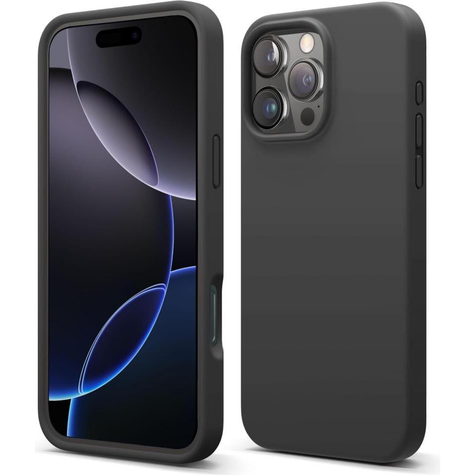 Screenguard Liquid Silicone Case (Apple iPhone 16 Pro), Smartphone Hülle, Schwarz