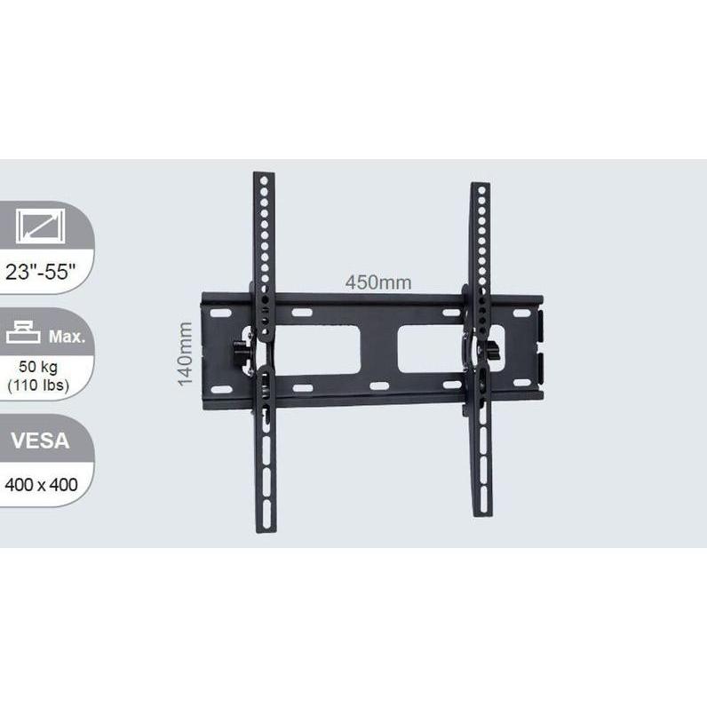 Vivolink VLMW2355T TV-Halterung (55 Zoll) (Wand, 55", 50 kg), TV Wandhalterung, Schwarz