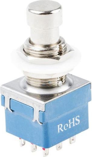 Produktbild RS PRO Footswitch Pushbutton 12mm 3PDT Solder